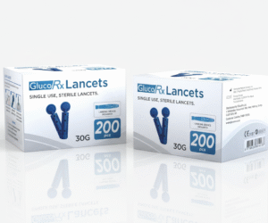 GlucoRx Sterile Lancets (30g), 200 Pack